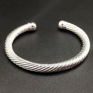 925 Sterling Silver Bracelet Twisted Rope Open Cuff Anniversary Birthday Gift